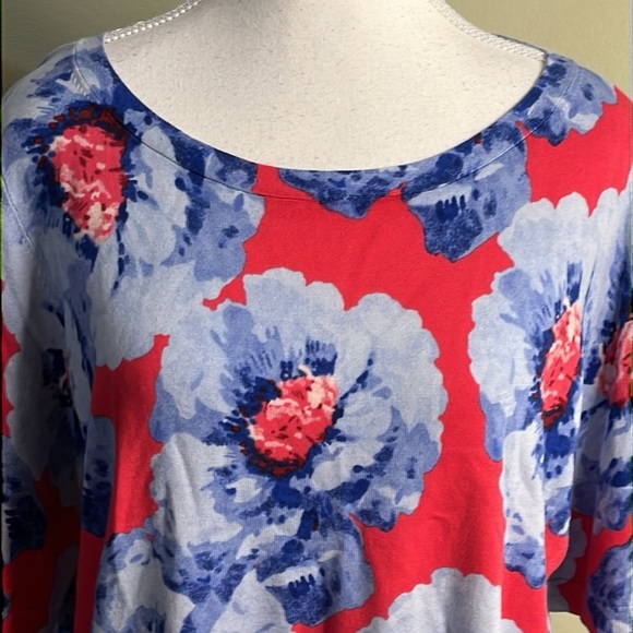 NWT Talbots Womens Sweater Floral Short Sleeve Scoop Neck Cotton Blend Size XL - Picture 10 of 11